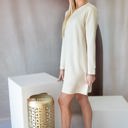  Textured Long Sleeve Side Pockets Shift Dress