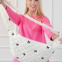  Puffy Quilted Bow Cotton Shoulder Bag