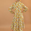  Boho Floral Collared Long Sleeve Ruffled Dress | Free Shipping