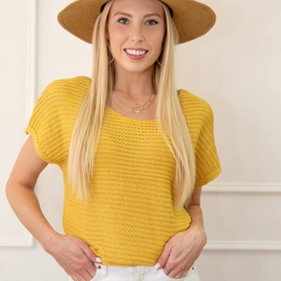 MY DREAM LIFE | Loose Knit Short Dolman Sleeve Top