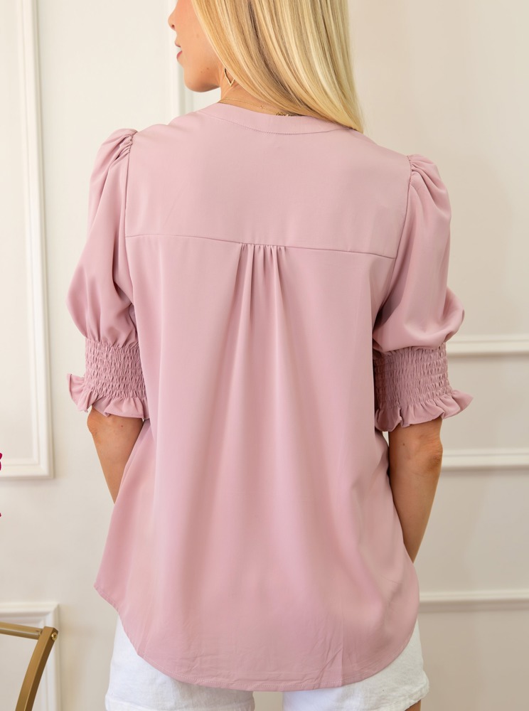 Half Sleeve V-Neck Blouse | Free Shipping