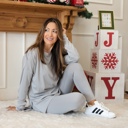 Small Light Gray Buttery Soft Long Sleeve Lounge Set | S-XL