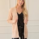  Waffle Pocket Cardigan Sweater