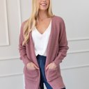  Waffle Pocket Cardigan Sweater