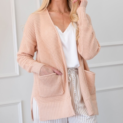 MY DREAM LIFE | Waffle Pocket Cardigan Sweater | S-XL