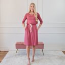 Small Mauve Easy 2 Tone Waist String Dress