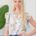  Double Ruffle Short Sleeve Top | Free Shipping