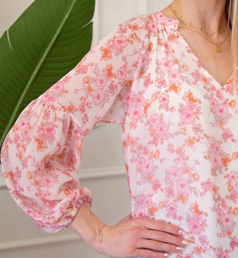 Floral Puff Sleeve Top