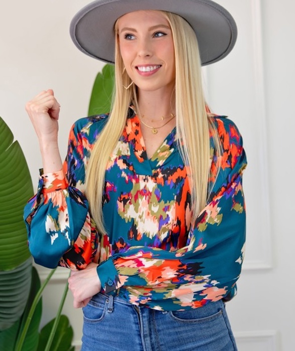 MY DREAM LIFE | Graffiti Puff Sleeve Blouse | Free Shipping