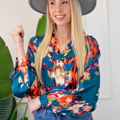 MY DREAM LIFE | Graffiti Puff Sleeve Blouse | Free Shipping