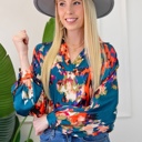  MY DREAM LIFE | Graffiti Puff Sleeve Blouse | Free Shipping