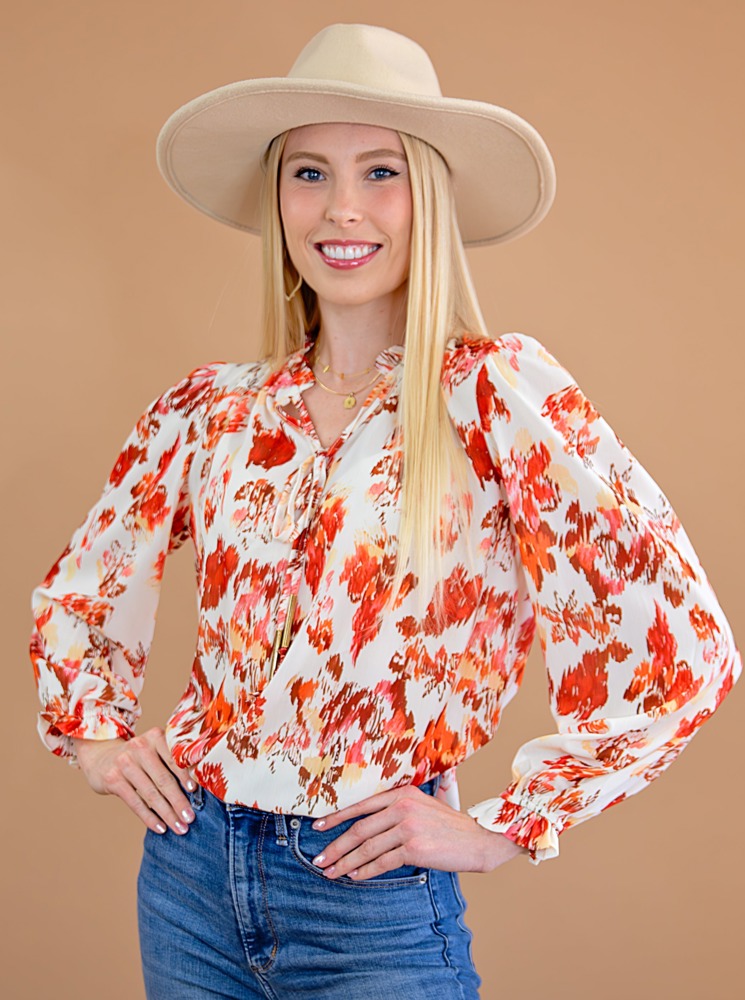 Abstract Floral Blouse