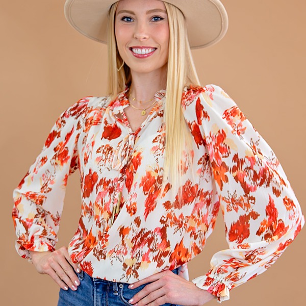 Abstract Floral Blouse