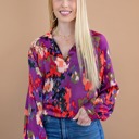  Graffiti Puff Sleeve Blouse