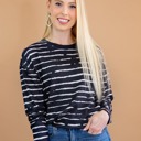  Retro Striped Casual Long Sleeve Top | Free Shipping