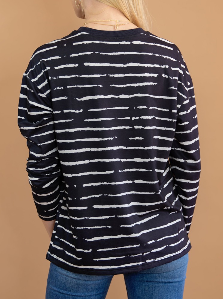 Retro Striped Casual Long Sleeve Top | Free Shipping