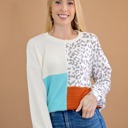  Patchwork & Color Block Ribbed Top