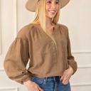  Balloon Sleeve Crinkled Top | Free Shipping