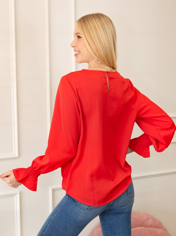 Ruffle Bubble Sleeve Top | Free Shipping