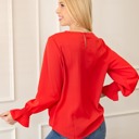  Ruffle Bubble Sleeve Top | Free Shipping