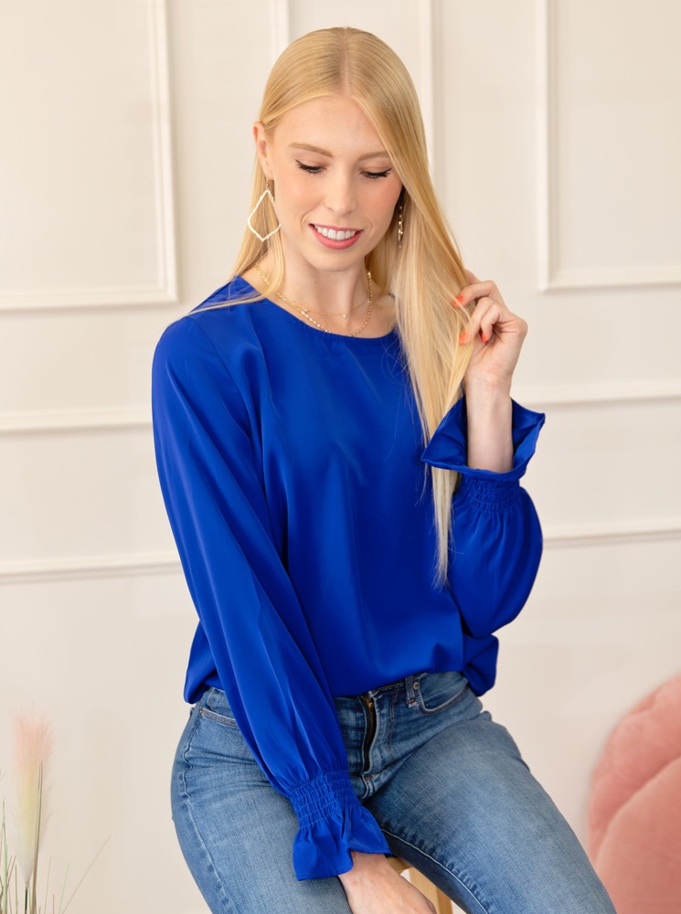 Ruffle Bubble Sleeve Top | Free Shipping