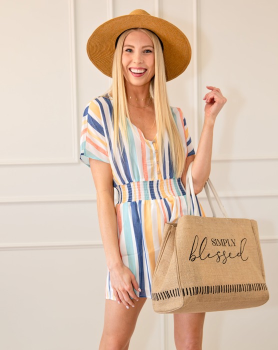 Colorful Button Romper 