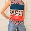  Animal Color Block Knit Tank