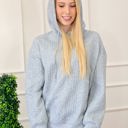  Cable Textured Drawstring Hoodie