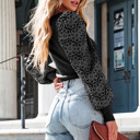  Flower Puff Sleeve Ribbed Knit Top | S-XL