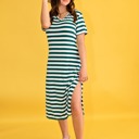 XL Green Maxi Dress Side Slits | Free Shipping