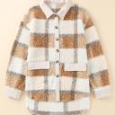 Small Brown Plaid Teddy Jacket