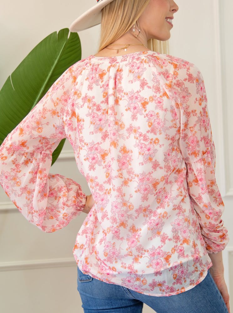 Floral Puff Sleeve Top