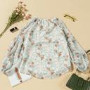 Small Green Floral Puff Sleeve Top