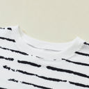 Small White Retro Striped Casual Long Sleeve Top | Free Shipping