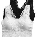 Medium White Seamless Lace Bralette