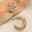  3 Row Bead Ball Hoop Earrings | Free Shipping