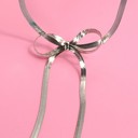  Herringbone Snake Chain Bow Necklace | Free Shipping