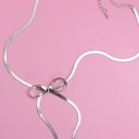  Herringbone Snake Chain Bow Necklace | Free Shipping