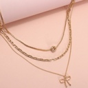  Multi Layer Pearl Bow Charm Necklace | Free Shipping