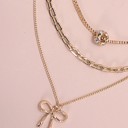  Multi Layer Pearl Bow Charm Necklace | Free Shipping