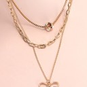  Multi Layer Pearl Bow Charm Necklace | Free Shipping