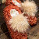  Knitted Slippers with Pom Pom | Two SIZES fits most | Free Shipping