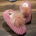  Knitted Slippers with Pom Pom | Two SIZES fits most | Free Shipping