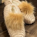  Knitted Slippers with Pom Pom | Two SIZES fits most | Free Shipping