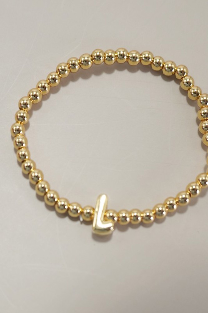 Initial Monogram Bubble Stretch Bead Bracelet | Free Shipping