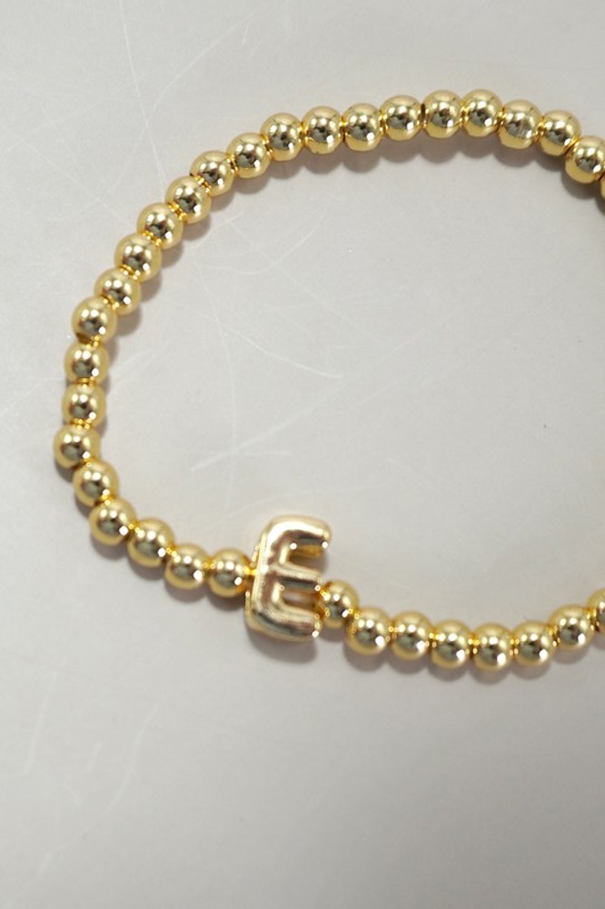 Initial Monogram Bubble Stretch Bead Bracelet | Free Shipping