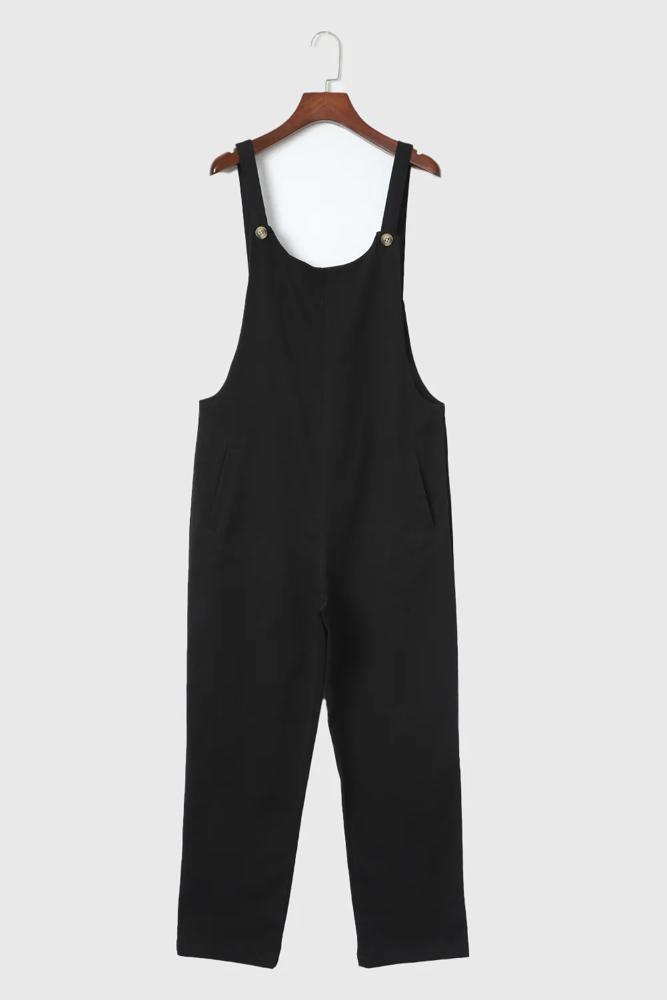 Pocketed Cropped Jumpsuit