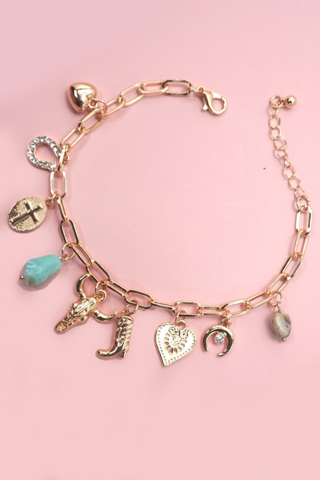 Charm boots & Bullhead Western Bracelet