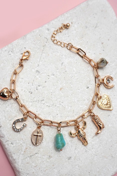 Charm boots & Bullhead Western Bracelet