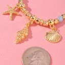  Seashell And Starfish Design Beaded Charm Bracelet